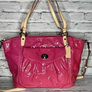 Coach Embossed Patent Leather Purse/Tote in Berry Pink 13178